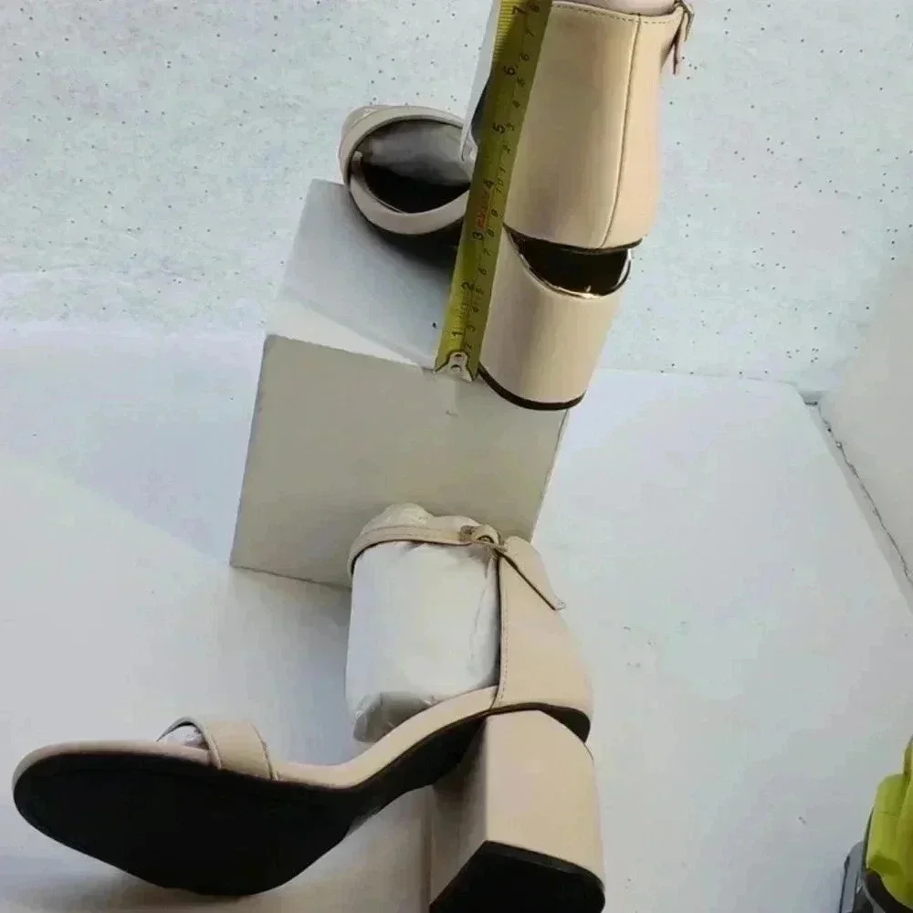 Qupid heeled ankle strap sandals